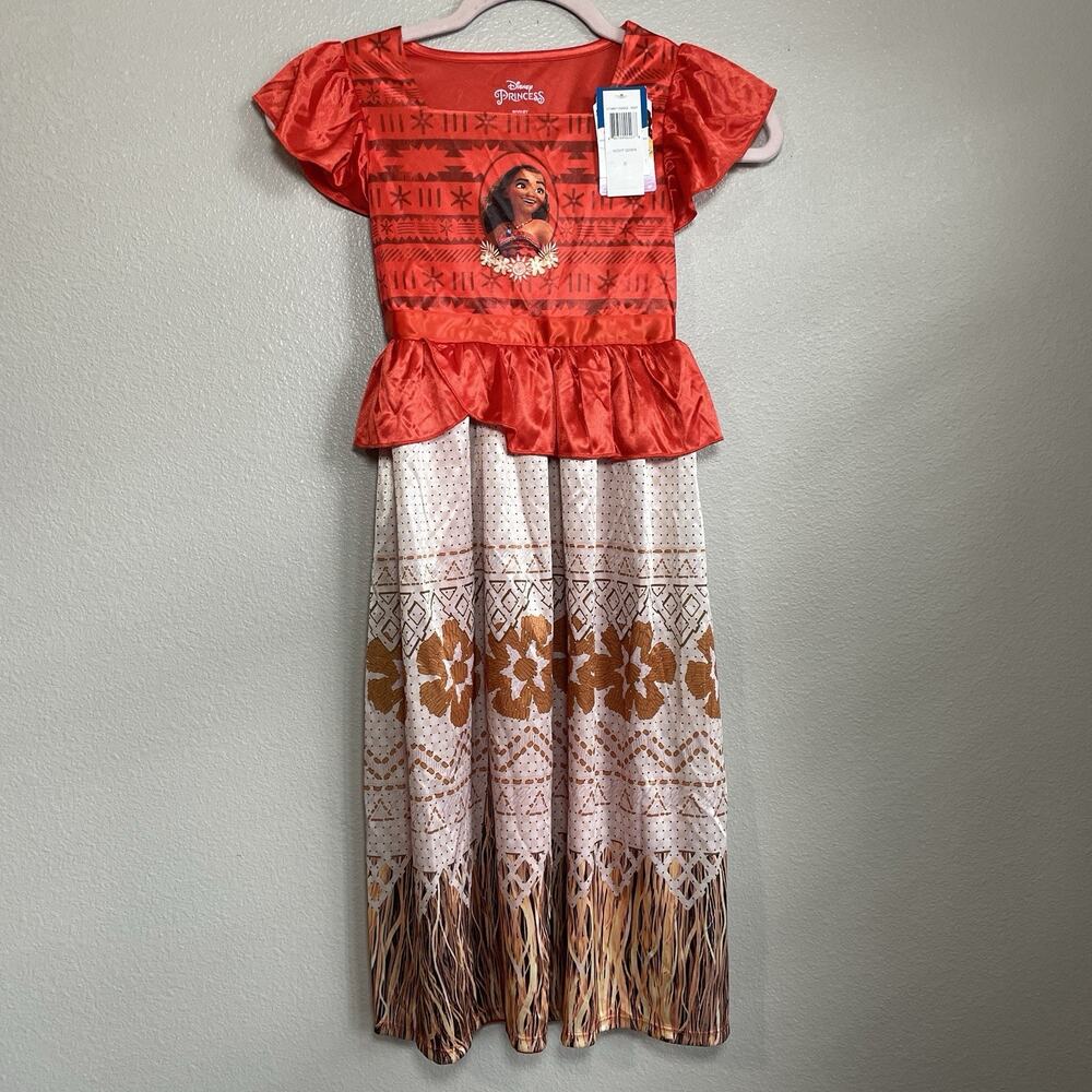 NWT Disney Princess MOANA Nightgown Girls 8 Sleep Pajamas Dress Up